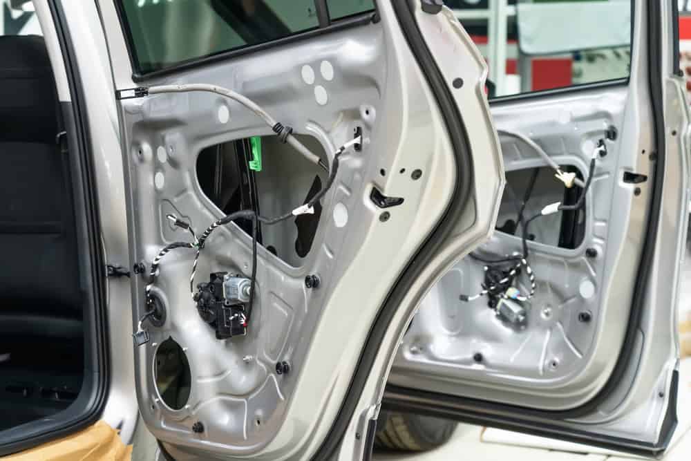 car doors assembly on an automotive production line
