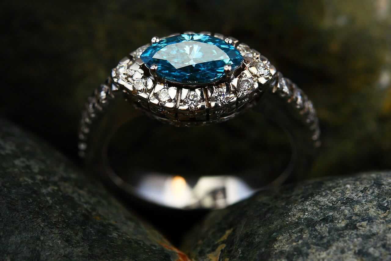 luxury blue diamond ring
