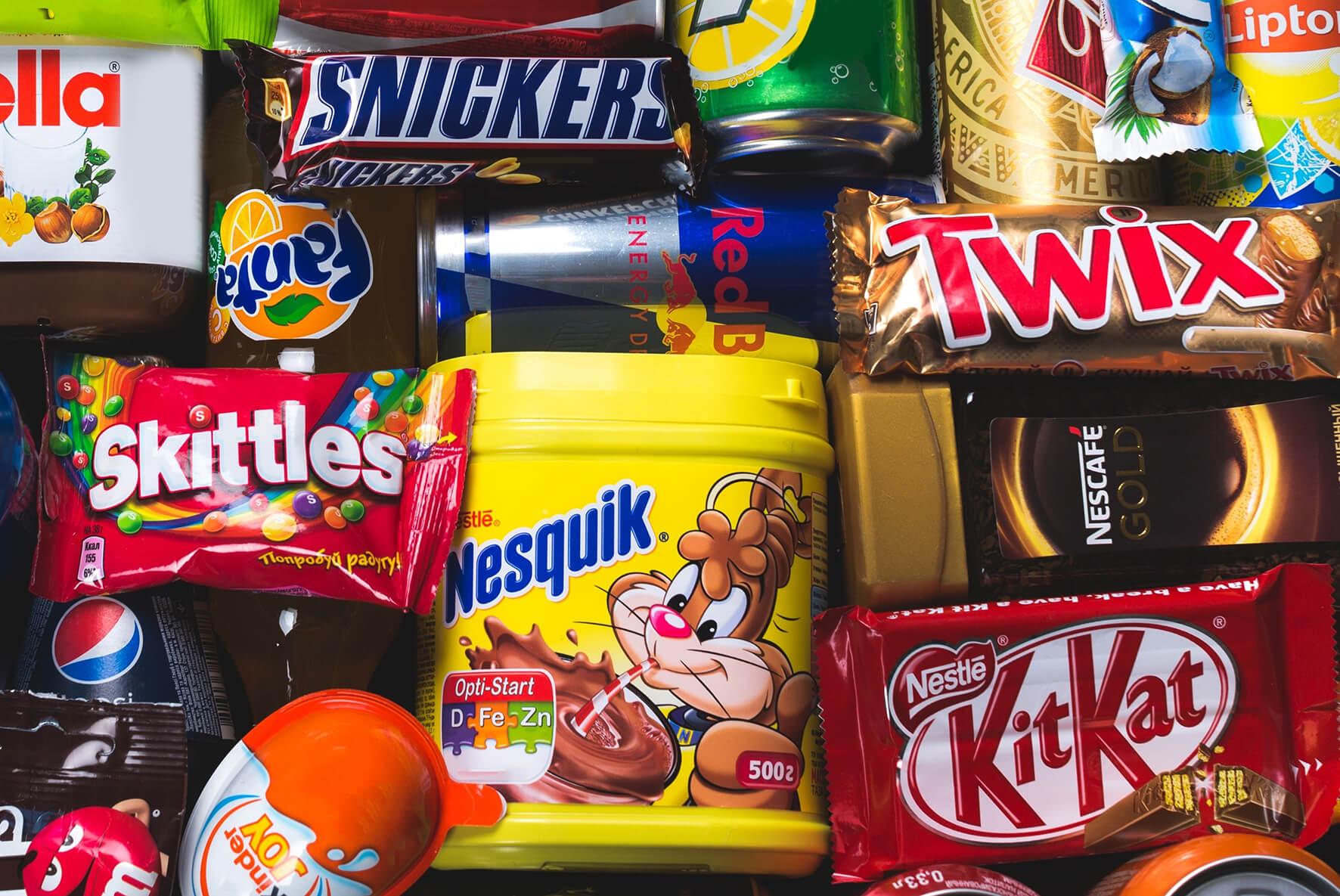 assorted branded processed foods and snacks