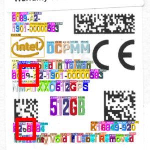 Intel product label OCR using AI inspection